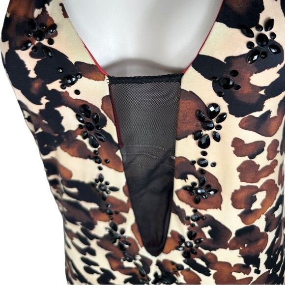 St. John Brown Cheetah Print Halter One Piece Swimsuit - Picture 3 of 10